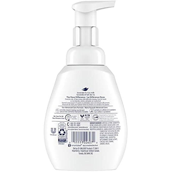 Dove LAVENDER & RICE MILK PROTECTS SKIN FROM DRYNESS, FOAMING HAND WASH MORE MOISTURIZERS THAN THE LEADING ORDINARY HAND SOAP, 10.1 OZ - Image 2